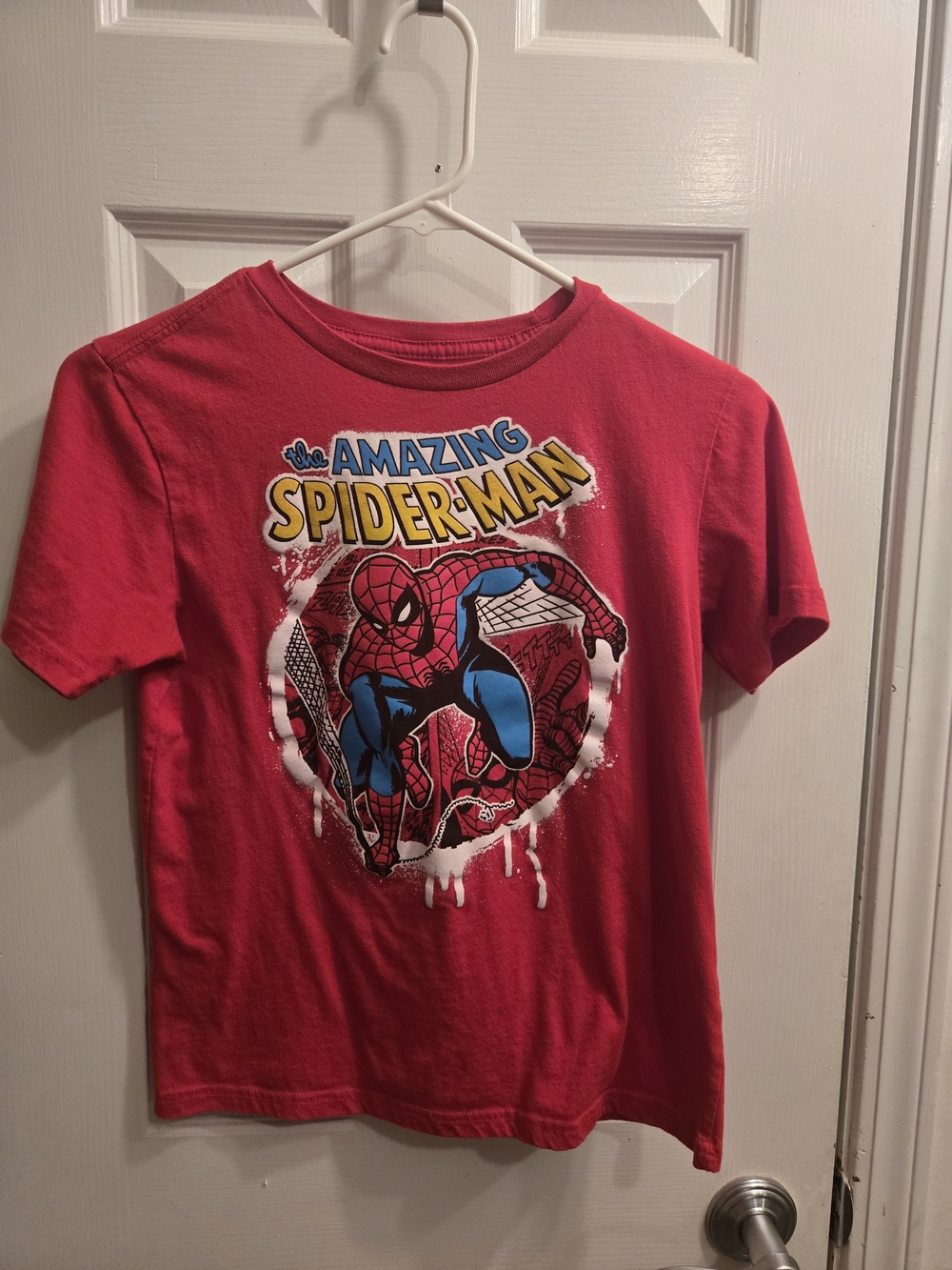 Marvel The Amazing Spider-Man Boys Red Graphic T-Shirt Youth Large 10/12